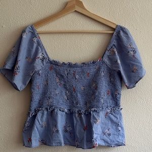 Blue Madewell Peplum Top